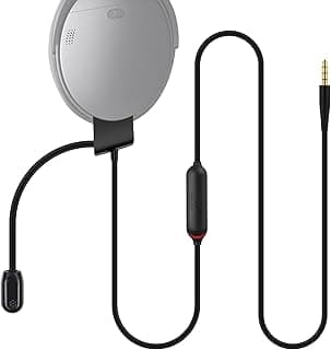 QC35 Microphone Compatible with Bose QC35 & QC35 II Headphones, Boom Gaming Microphone Cable with Mute Switch for PS4, PS5, PC, Laptop, Xbox One Controller