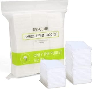 1000 PCS Thin Makeup Facial Cotton Pads, Square Makeup Remover Cotton Pads, Facial Eye Lip Nail Polish Makeup Remover, No...