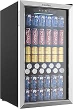 EUHOMY Beverage Refrigerator Cooler, 128 Can Mini Fridge with Glass Door for Soda Beer or Wine, Beverage Cooler for Home, ...