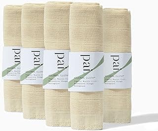 Pai Skincare - The Aileron Exfoliating Organic Muslin Cloth | Natural, Vegan, Sensitive Skincare (5 Pack)